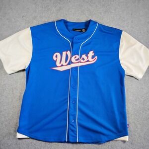 Asphalt Legend‎ Mens West Baseball Jersey Olympian Blue White Size Large